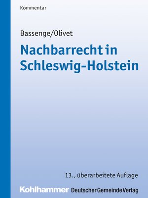 cover image of Nachbarrecht in Schleswig-Holstein